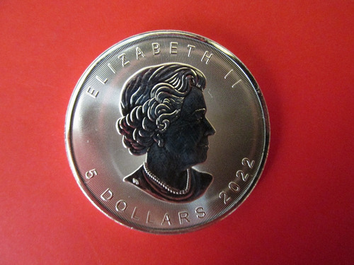 Moneda Canada 5 Dolares Reina Isabel Plata Año 2022 Unc (Usado)