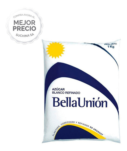 Imagen 1 de 4 de Azúcar Bella Unión 1kg Pack X6 Unidades Suchina Sa