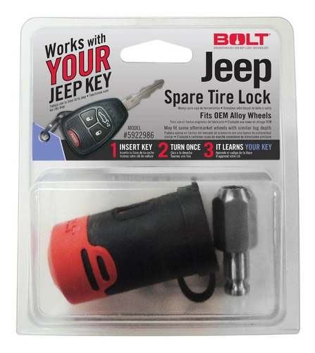 Candado Bolt Llanta De Refaccion Jeep Wrangler Jk