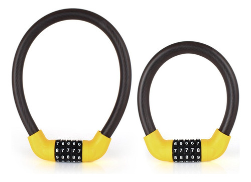 Cable De Bloqueo De Bicicleta Seguro Antirrobo Bloqueo Negro