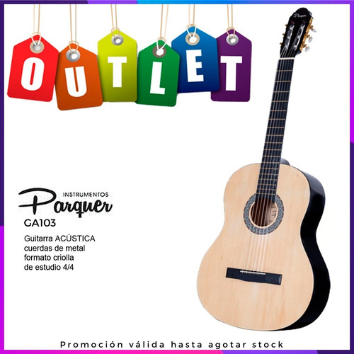Imagen 1 de 2 de Guitarra Acustica Formato Criolla Parquer Ga103 Mate Outlet