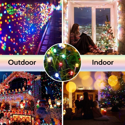 Imagen 3 de 10 de Luces Solares Navidad / Guirnalda 10 Metros 100 Led