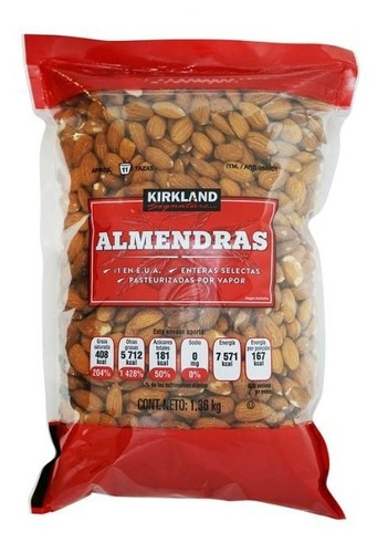 Almendras Enteras 1.36 Kg Kirkland  Riquisimas!