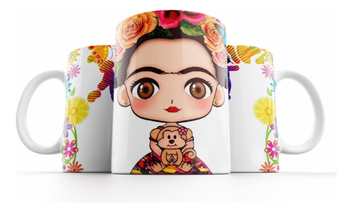 Taza De Cerámica Frida Kahlo 325ml Varios Diseños