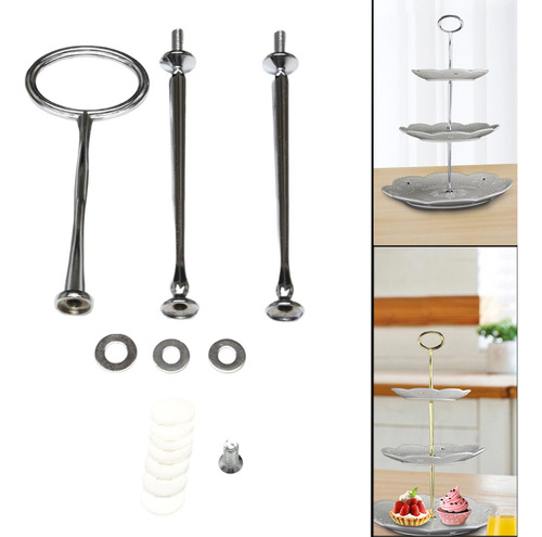 Mango Para Soporte De Pastel, Varilla De Hardware, Plateado