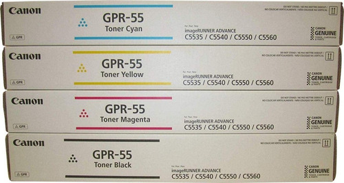 Pack 4 Toner Canon Gpr 55 Originales  // Negro + Colores