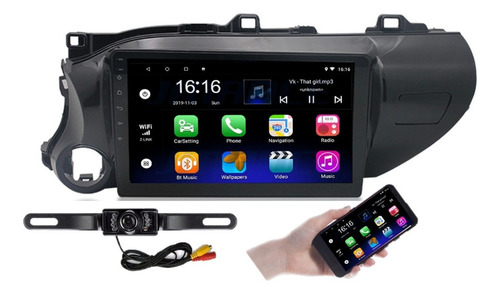 Estereo Android Toyota Hilux 16-21 Wifi + Camara Portaplaca