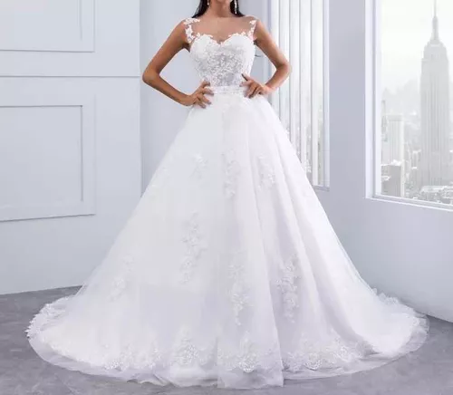 Vestidos De Noivas - Vestido Noiva Princesa Renda Elegante Luxo Barato de  Mercado Livre - Julianorenata33 ************ATENÇÃO***********VESTIDO  IMPORTADOPRAZO DE ENTREGA 40 A 60 DIASVESTIDO ACOMPANHA ANAGUA Tamanho: L ·  Comprar todos os