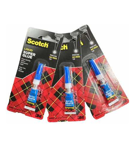 3 Unidades De Pega Loca 3m Scotch Super Glue De 2 Gramos