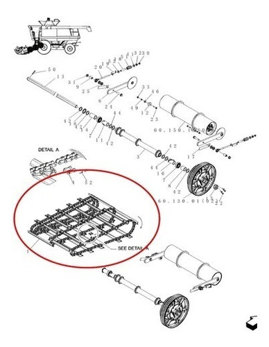 Imagen 1 de 1 de Cadena Alimentador 4 Ramales Cosechadora Case Ih 2688 / 2799