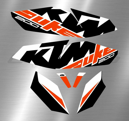 Calcos Ktm Duke 200 Año 2017/20 Kit Colores Diseño Original