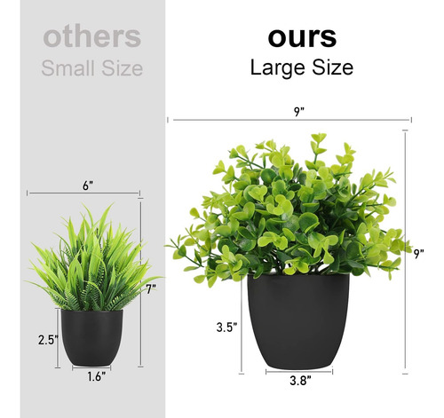 Plantas Artificiales En Maceta Paquete De 3 Eucalipto Median