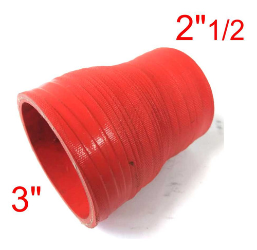 Mangueira Mangote Silicone Redução Reto 3 X 2½  Vermelha Fgl
