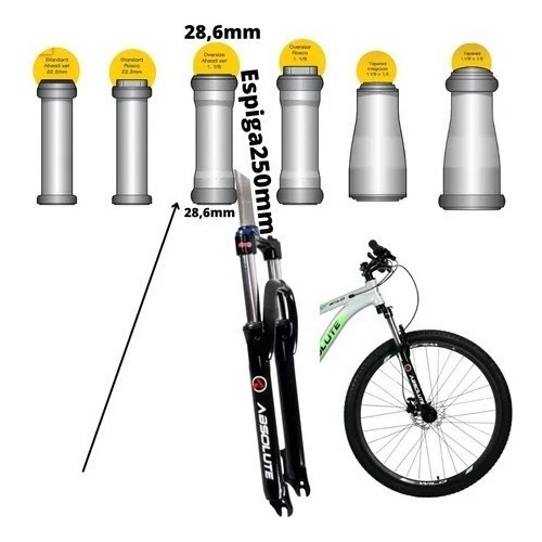 Suspensão Bike Amortecedor Trava Aro 29 Absolute 100mm Mtb