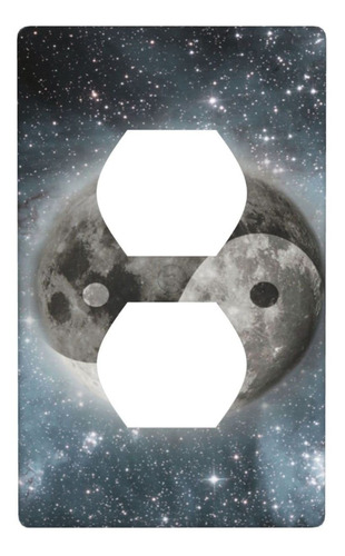 Placa Pared Decorativa Interruptor Luna Yin Yang Galaxy