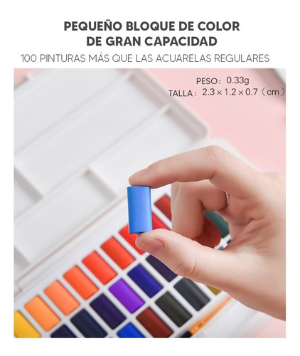 Imagen 6 de 10 de Kit De Acuarela En Pastillas Para Viaje 24 Colores Giorgione