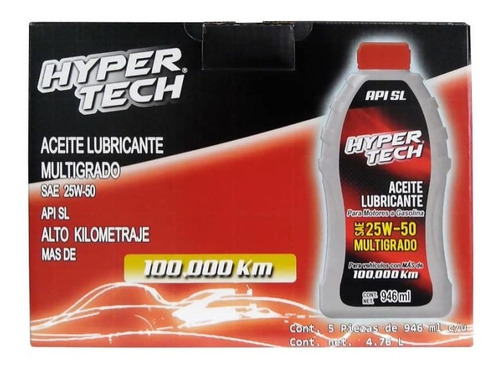 Aceite Lubricante Multigrado Hyper Tech Sae 25w-50 A Km 5pz