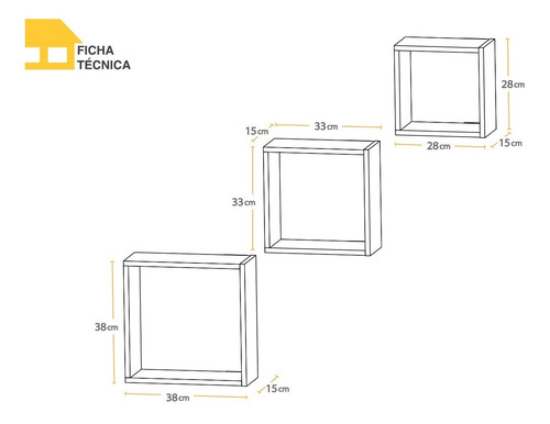 Imagen 5 de 8 de Repisas Cubos Set De 3 Casa Lista - Organízate