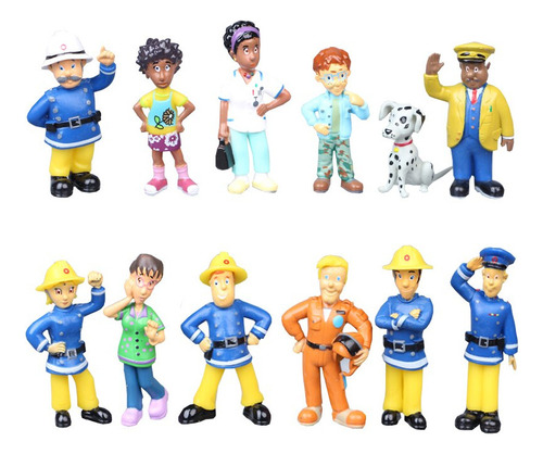 Juego De 12 Figuras De Bomberos De Dibujos Animados De Sam E