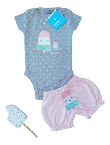 Conjunto Body Short Nena Ropa Infantil 0 A 24 Meses Bottinno