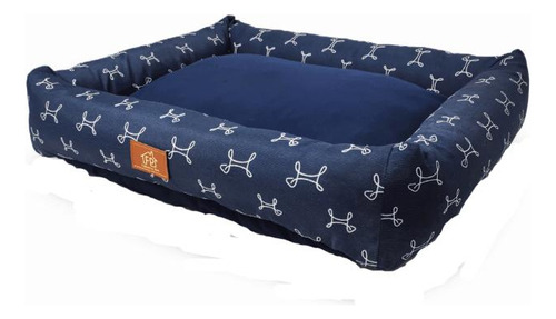 Cama Retangular Carmel Fábrica Pet Azul
