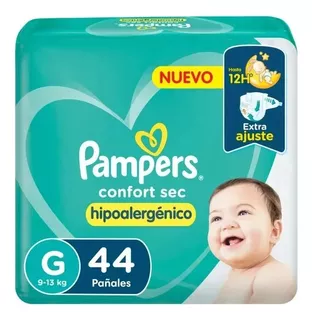 Pañales Pampers Confort Sec G X 176 Unidades (pack X 4)