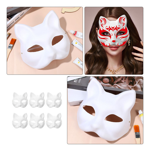 Máscara De Halloween, Máscara Blanca Decorativa, 6 Unidades