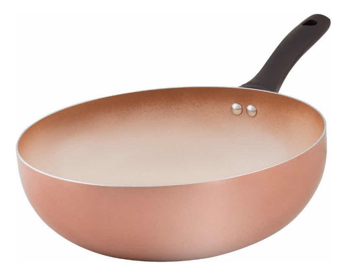 Wok N28 Rosa Cobre Marca Hudson Con 3ple Capa Antiadherente