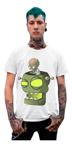 Panda Playera Blanca Plantas Vs Zombies Dr Zomboss