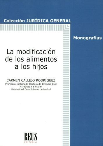 Libro Modificación De Los Alimentos A Los Hijos, La