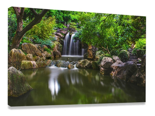 Quadros Decorativos Sala Quarto Cachoeira Riacho Natureza Cor imagem Cor da armação Borda Infinita