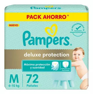 Pañales Pampers Deluxe Protection Talle Mediano 72 Unidades