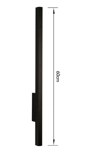 Arandela Led Linear 3000k 13w 60cm Alumínio Preto Ar2102