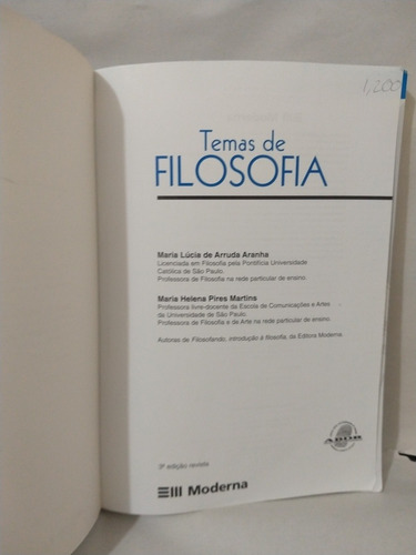 Temas De Filosofía María Lucía De Arruda Aranha María Helena (Usado)