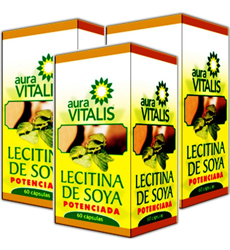 3x Lecitina Soya Potenciada 180 Cap Colesterol Calculo Hepat