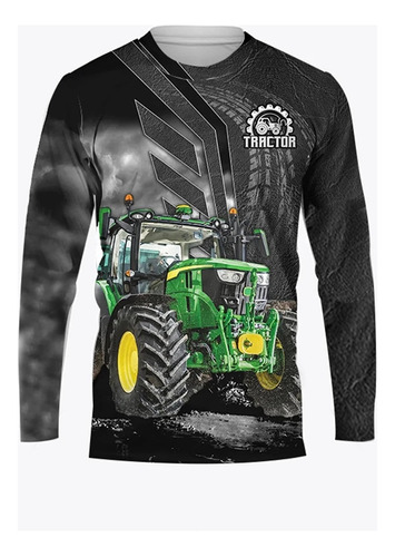 Camiseta De Manga Larga Con Estampado 3d De Tractor Agrícola