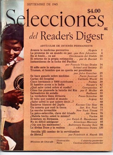 Selecciones Del Reader´s Digest Nº58 Septiembre 1945