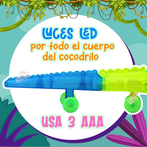 Cocodrilo Juguete Interactivo Con Luces Sonido Y Movimiento