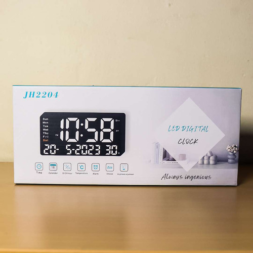 Reloj Digital Led Con Fecha, Temperatura Y Alarma Jh2004