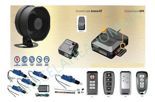 Combo Alarma Nemesis Bluetooth + Bloqueo Central 4p + Baul