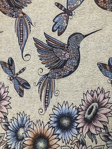 Colcha Colibrí Y Girasoles