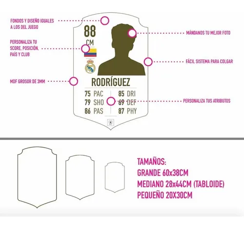 Carta Fifa 20 Peque Fut Dc Cuadro Gamer Personalizado