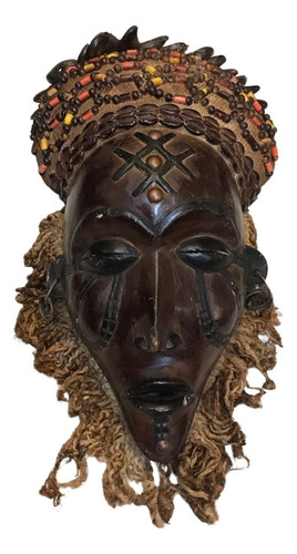Máscara Africana Em Madeira Decorativa Angola Etnia Chokwe