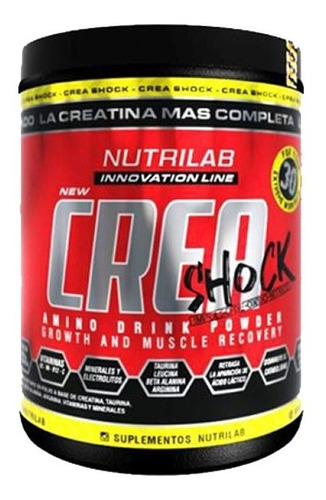 Creatina Nutrilab Crea Shock+ Taurina, Arginina, Leucina 