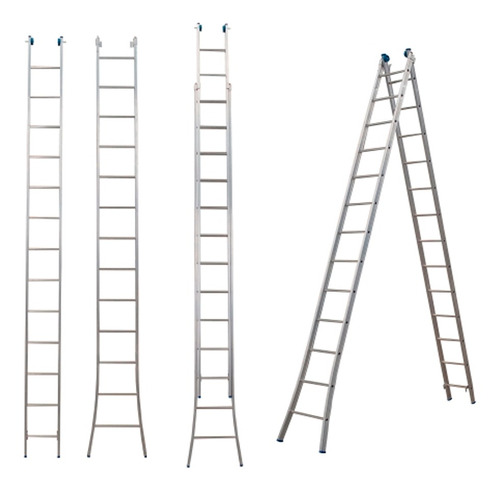 Escada Alumínio 3 Em 1 Extensiva 2 X 13 - 26 Degraus Alumasa