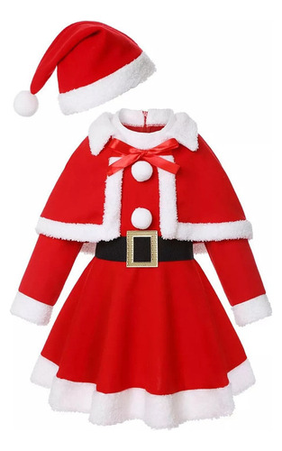 Disfraz De Papá Noel De Navidad Para Niñas Y Chico, Disfraz