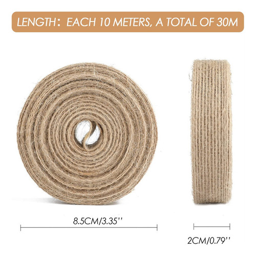 Cinta De Arpillera De Alta Calidad De 1 Cm X 10 M Para Manua