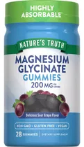 Comprar Nature S Truth Glicinato De Magnesio 200 Mg 28 Gomitas Sabor Uva