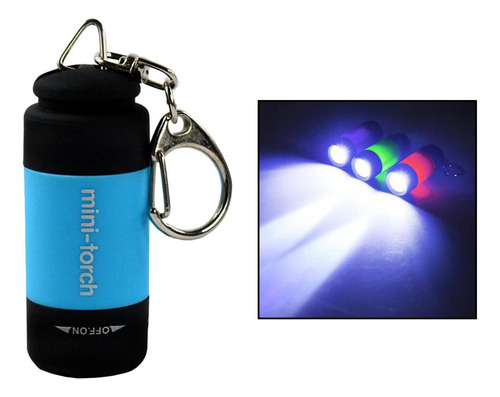 Mini Linterna De Bolsillo Usb De Plástico Ligero Azul