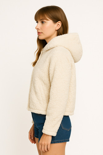 Campera Mujer Peluche Con Capucha
